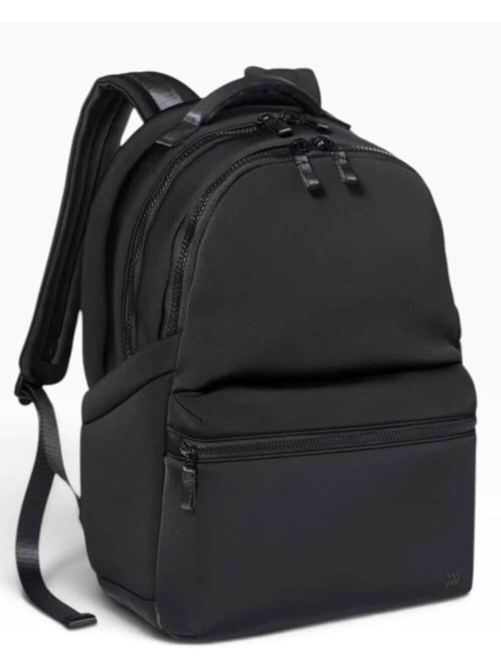 Full Size 17 Inch Black Faux Neoprene Padded Backpack Laptop Bag Pockets NWT